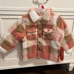 New Toddler Sherpa Plaid Jacket 18 month